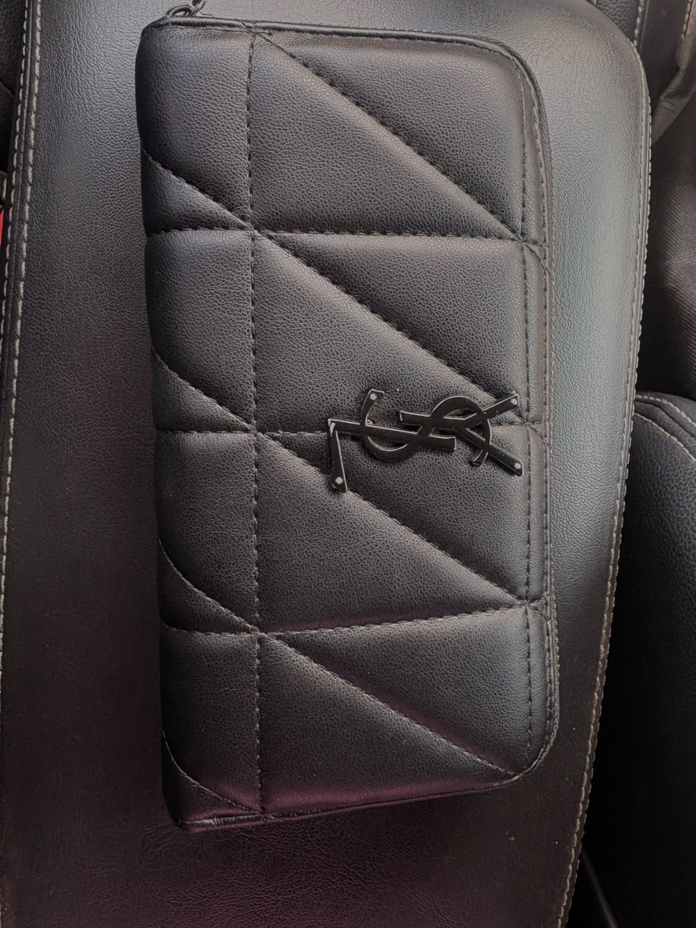 Saint Laurent Black Quilted Zip-Around Wallet with Monogram